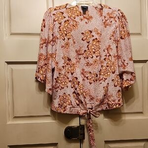 Daytrip Pink Tie Front Blouse